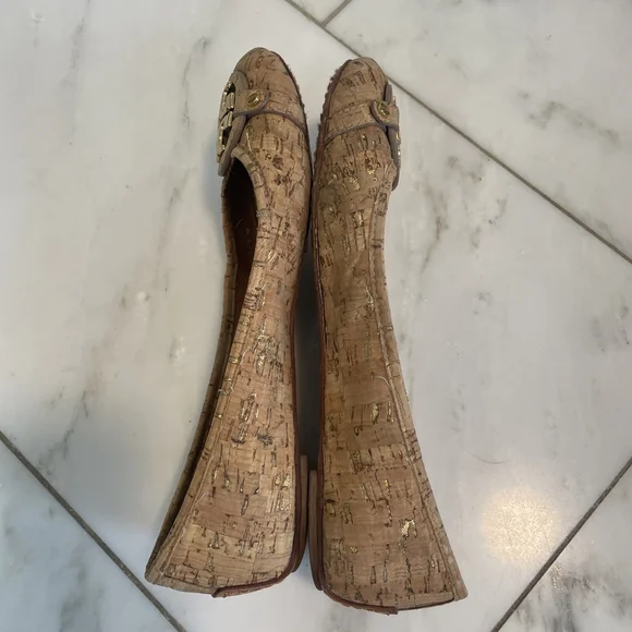 Tory Burch Reva Women's Cork And Leather Ballet Flat Women’s Size 8M - Picture 5 of 8
